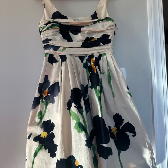 Moschino sleeveless cotton dress with flowers, with bow tie on the back - Picture 2 of 9